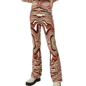 Nasty Gal Wave Print Knitted Flared Pants New Size Large